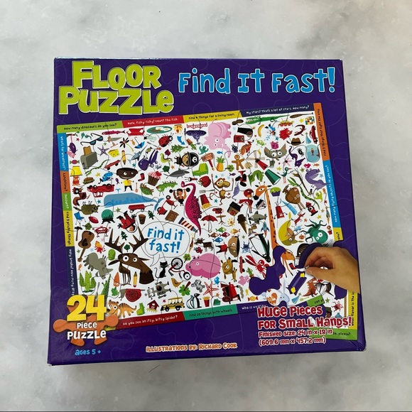 Find it Fast Floor Puzzle. 24 piece puzzle. Age 5+ - Picture 2 of 2